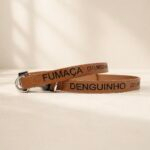 Coleira personalizada para cachorro identificação- Colar id 1cm Couro