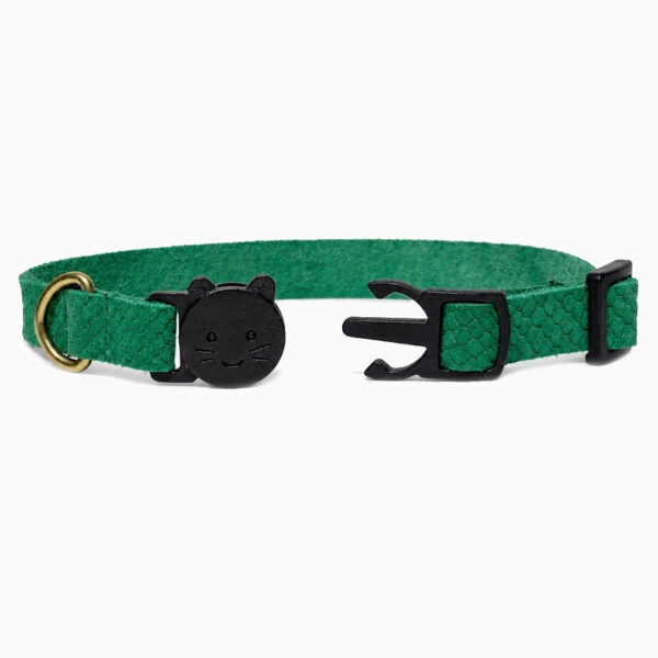 Coleira para Gatos Breakaway Anti-Enforcamento couro verde cobra