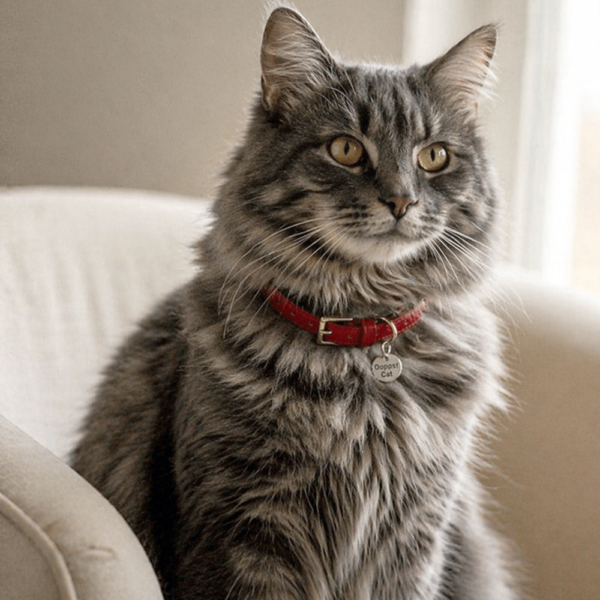 Coleira gato oops cat em couro personalizadas