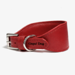 Coleira galgo couro classic red