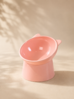 Comedouro e Bebedouro para Gatos Elevado e Ergonômico rosa