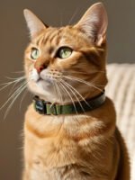 Coleira anti enforcamento para gatos couro personalizada Army - Imagem 5