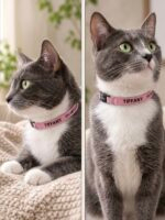 Coleira para Gato Personalizada com Nome e Telefone | Fecho Breakaway Anti-Enforcamento | LightPink - Imagem 2