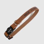 Coleira anti enforcamento para gatos couro personalizada Coffee - Imagem 4