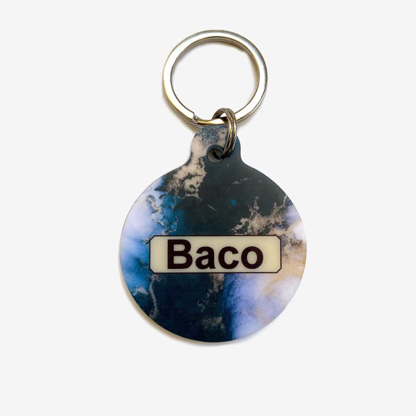 Tag de identificação pet marble green