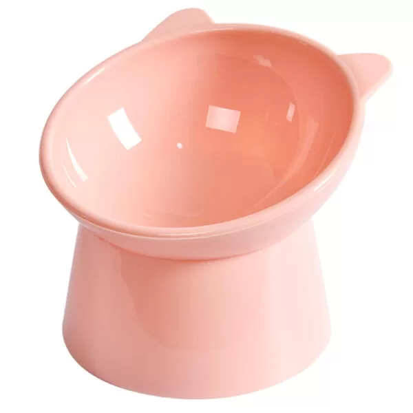 Comedouro para gato rosa