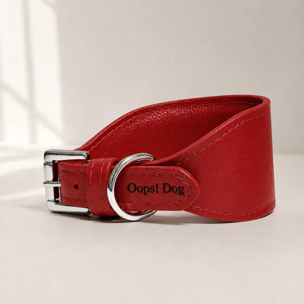 Coleira galgo couro legítimo- Classic red . Oops! Dog
